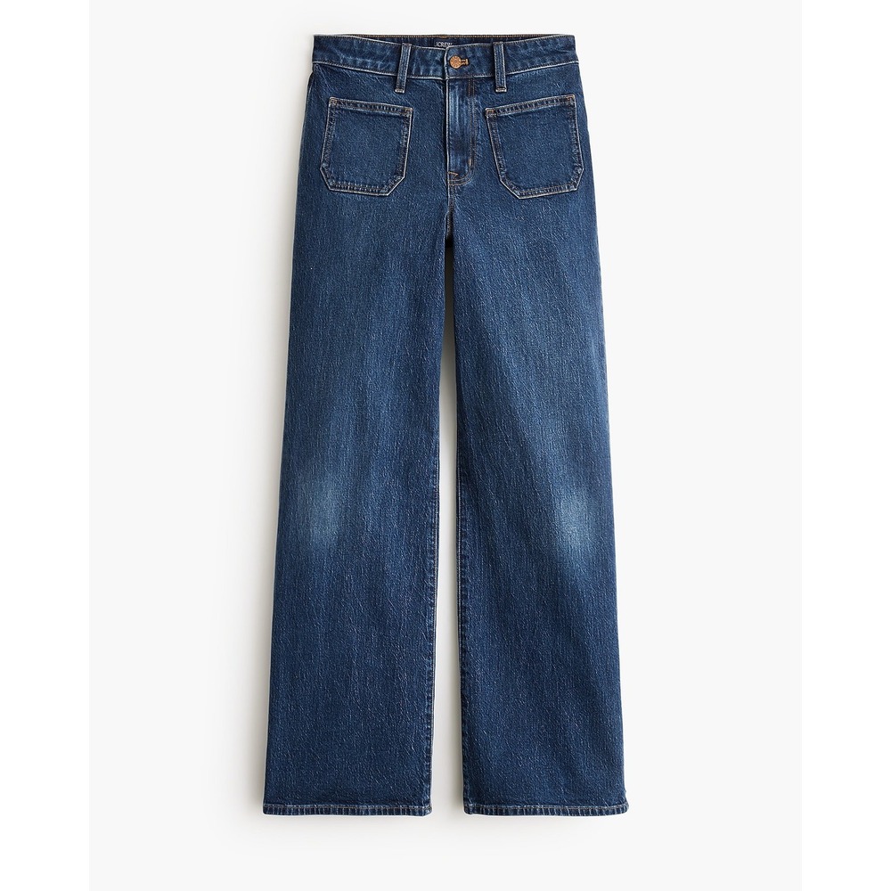 J.Crew Curvy Full-Length Slim Wide-Leg Women's Plus Size Jeans Dark Wash 32 NEW